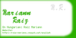 mariann raiz business card